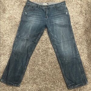 Anchor Blue Relaxed Fit Blue Jeans with Vintage Wash